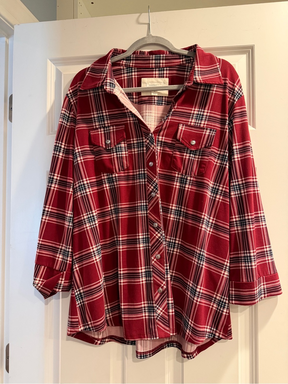 Stitch Fix Women’s Market & Spruce Red Plaid Button-Up Shirt